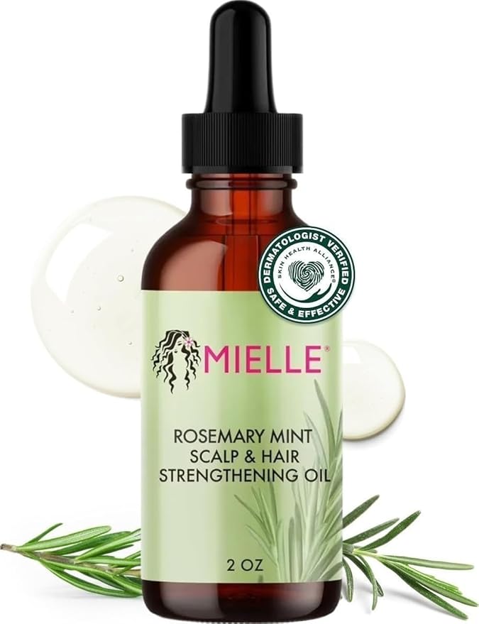 Mielle Organics Rosemary Mint Hair Oil with Biotin, 2 oz | Hair strengthening oil, with biotin & castor oil, dry scalp care, split end support, frizz smoothing Open Heaven Beauty