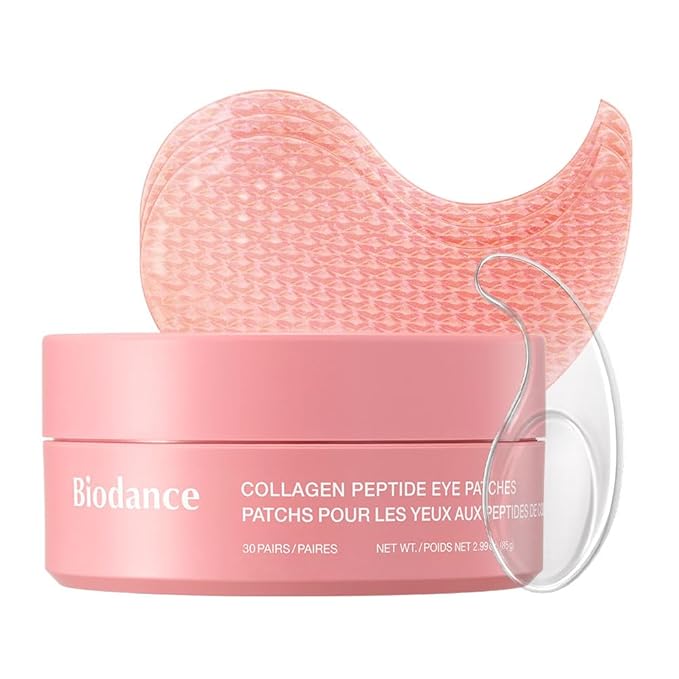 BIODANCE Collagen Peptide Eye Patches, Anti Wrinkle & Smile Line Patches for Face, Under Eye Mask for Fine Lines & Eye Bags, Travel Essentials & Self Care Gifts for Women, Korean Skin Care (60 Count) Open Heaven Beauty