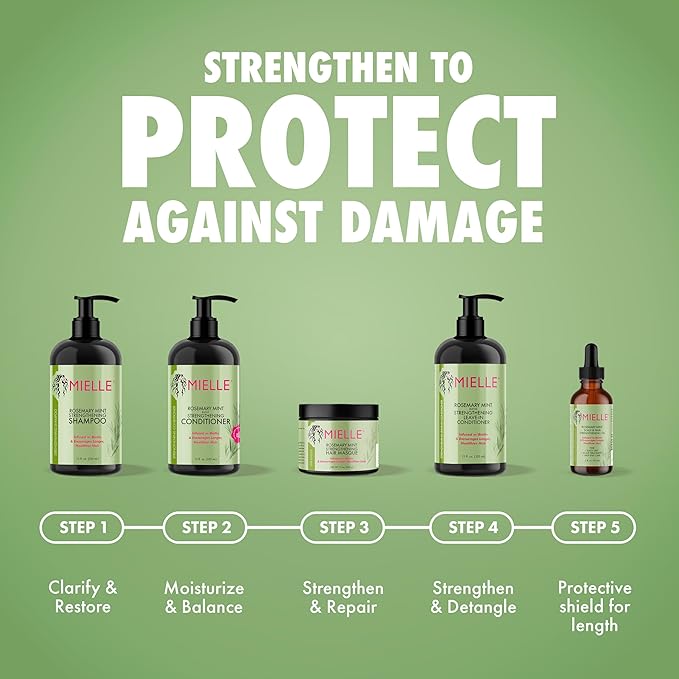 Mielle Organics Rosemary Mint Hair Oil with Biotin, 2 oz | Hair strengthening oil, with biotin & castor oil, dry scalp care, split end support, frizz smoothing Open Heaven Beauty