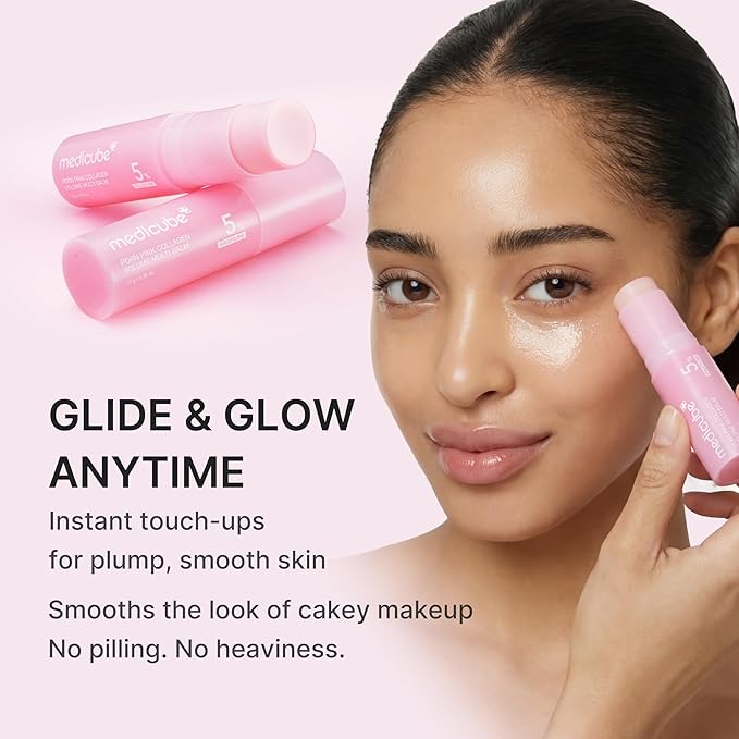 medicube PDRN Pink Collagen Volume Multi Balm Stick - Face & Body Balm | Volufiline, PDRN, NAD, Collagen - Under-Eyes, Neck, Forehead, Smile Lines, Lips, Plumping & Radiance for Line Care, K-Beauty Open Heaven Beauty