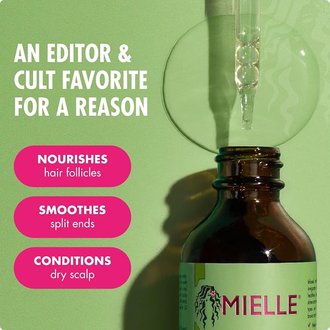 Mielle Organics Rosemary Mint Hair Oil with Biotin, 2 oz | Hair strengthening oil, with biotin & castor oil, dry scalp care, split end support, frizz smoothing Open Heaven Beauty