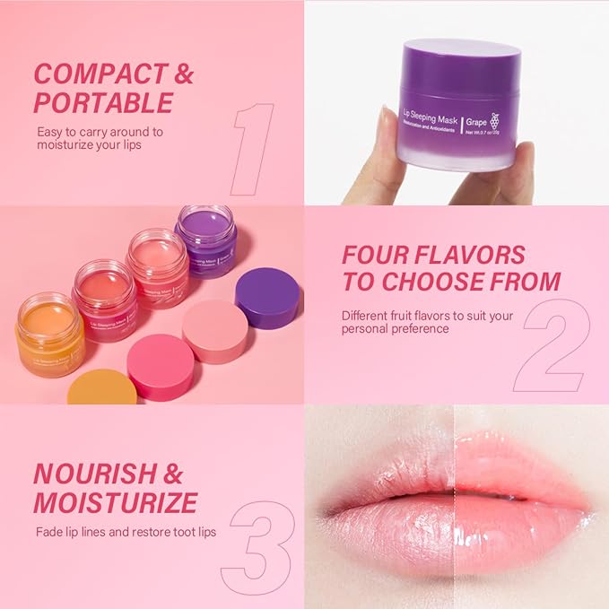 Sleeping lip mask, Nourish & Hydrate Lip Mask With Vitamin C, Antioxidants, Lip Balm, Lip Skin Care, Improve Lip Color, Reduce Lip Lines Open Heaven Beauty