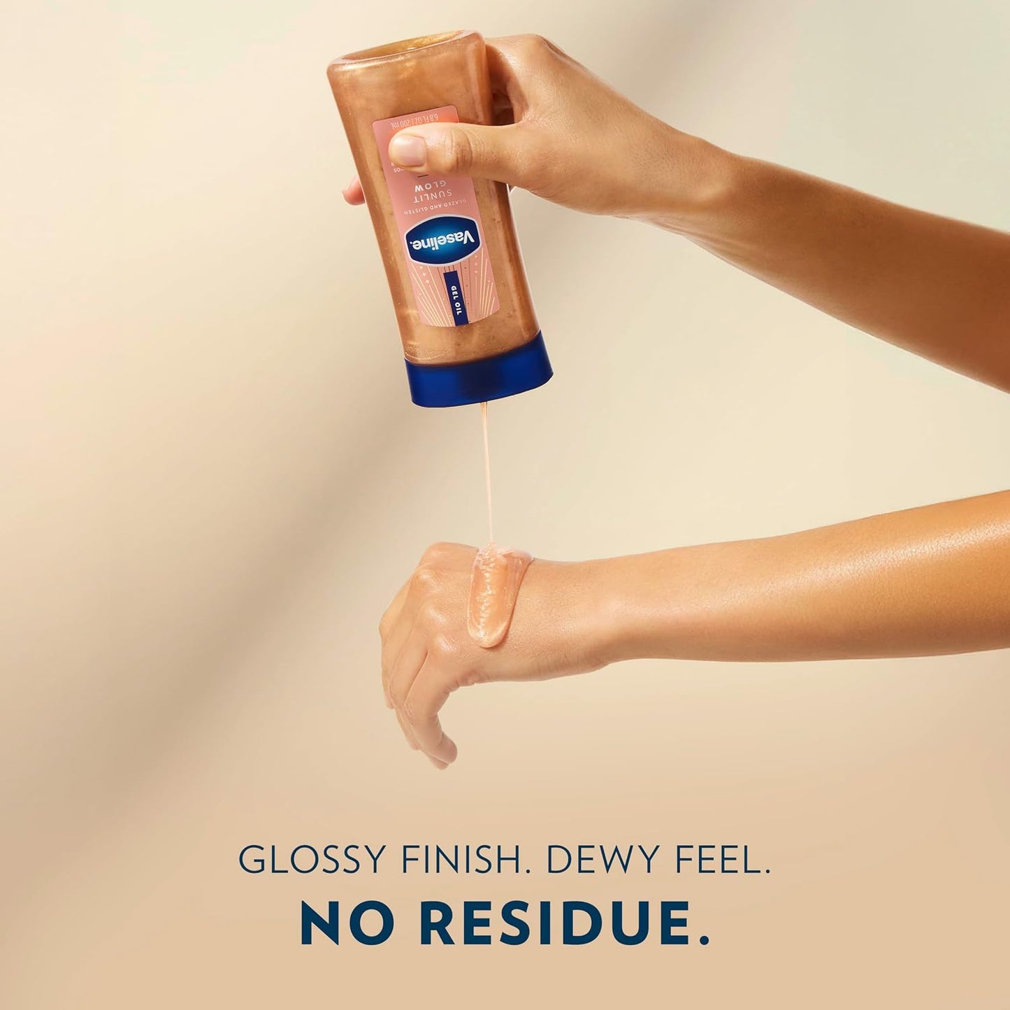 Vaseline Glazed and Glisten Sunlit Glow Body Gel Oil Vanilla Cocoa Shimmering with Ultra-Hydrating Lipids and 100% Pure Cocoa Butter, 6.8 Oz Open Heaven Beauty