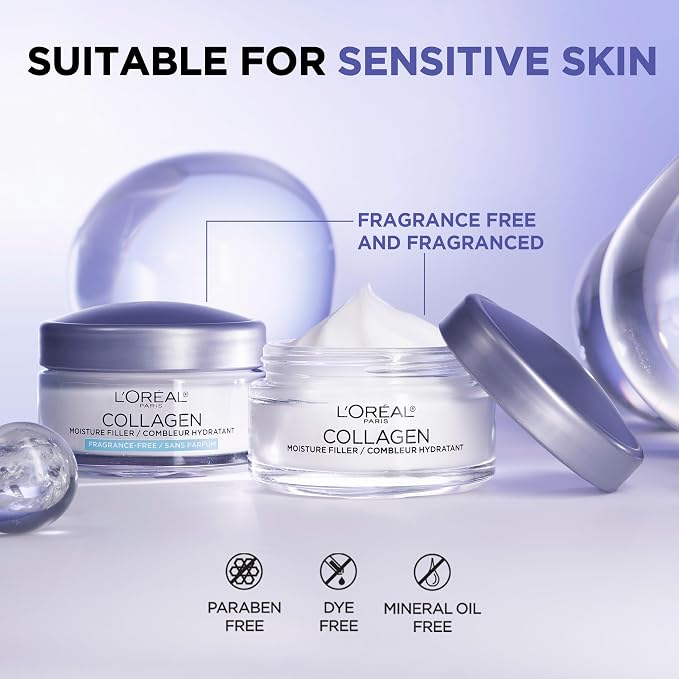 L’Oreal Paris Collagen Daily Face Moisturizer, Anti Aging Face Cream to Reduce Wrinkles and Provide Intense Hydration, 1.7 oz Open Heaven Beauty