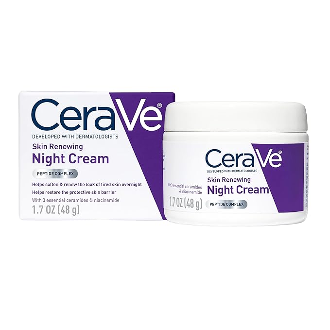 CeraVe Night Cream, Face Moisturizer, Skin Care for Dry Skin, 1.7oz | Skin Renewing Face Moisturizer with Hyaluronic Acid & Peptides, Night Cream For Men & Women, Anti-Aging Face Cream, Daily Use Open Heaven Beauty