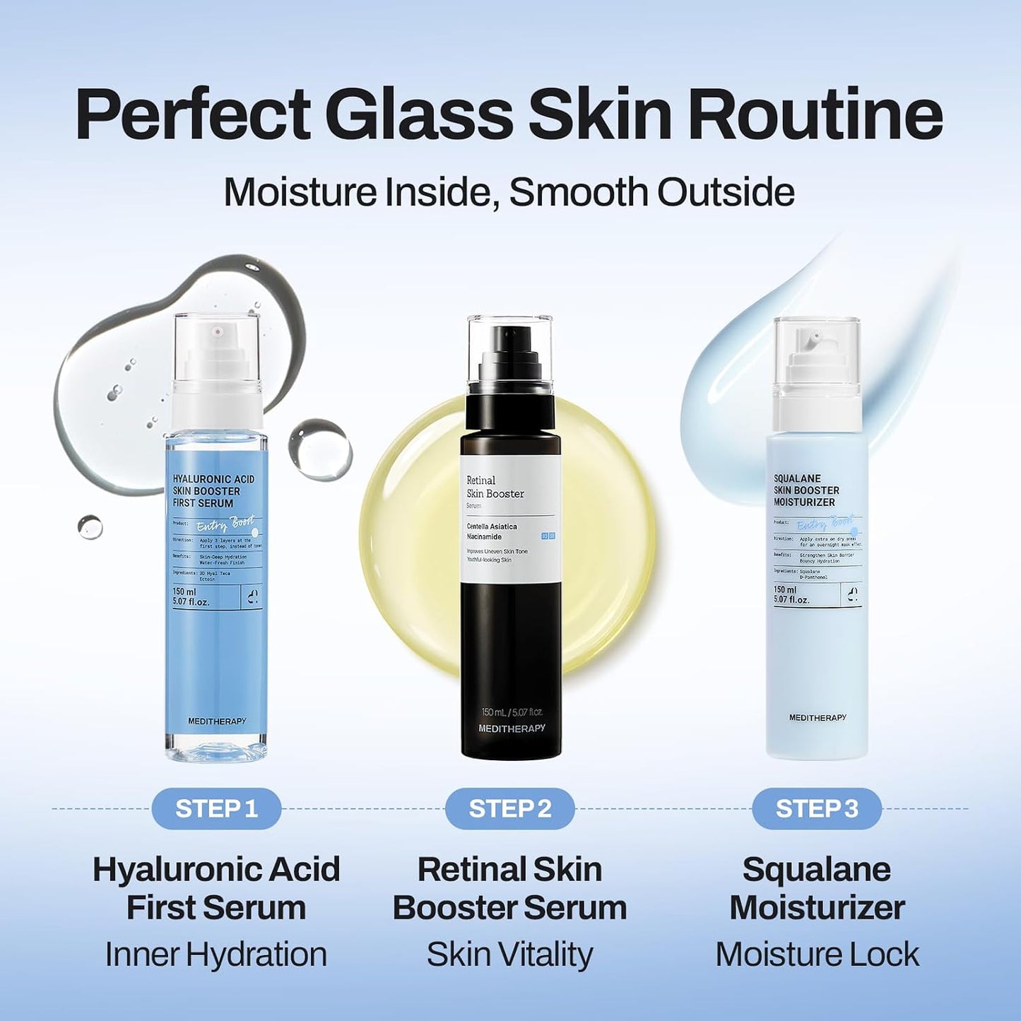 MEDITHERAPY Retinal Skin Booster Serum 5.07 fl oz | Retinaldehyde, Niacinamide, Cica | Korean Hydrating Face & Body Serum for Dull, Uneven Skin, All Skin Types, K-Beauty Open Heaven Beauty