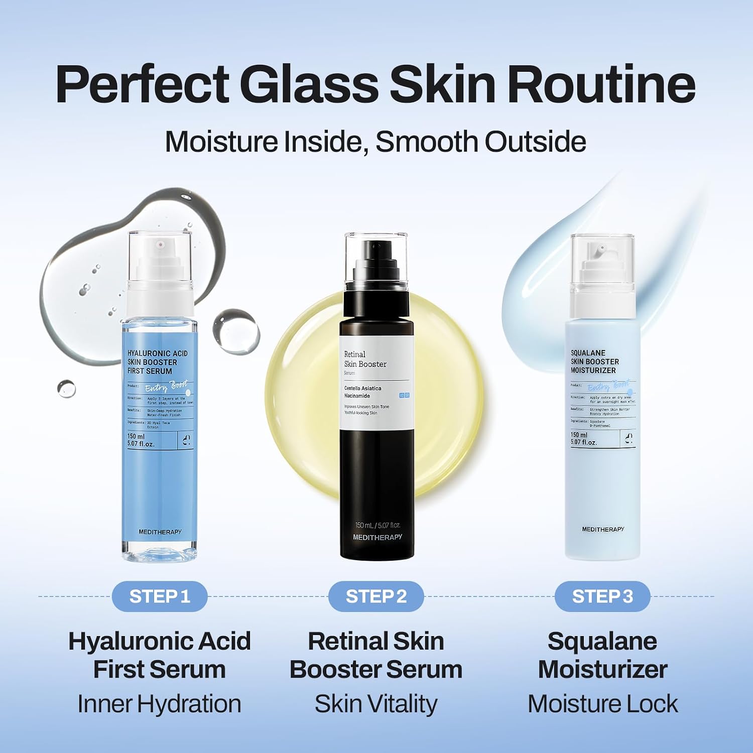 MEDITHERAPY Retinal Skin Booster Serum 5.07 fl oz | Retinaldehyde, Niacinamide, Cica | Korean Hydrating Face & Body Serum for Dull, Uneven Skin, All Skin Types, K-Beauty Open Heaven Beauty
