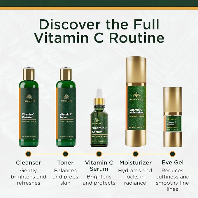Tree of Life Vitamin C Serum for Face, Dark Spots Remover Face Oil, 2 Fl Oz | Brightening Vitamin C serum for face. Hydrating face oil that targets dark spots and fine lines for clear skin. Open Heaven Beauty
