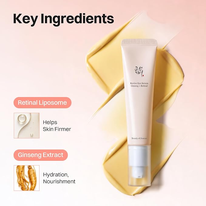 Beauty of Joseon Revive Eye Serum with Retinal Niacinamide Correction for Puffy Eye Bags Fine Lines Dark Circles Wrinkles, Korean Skin Care 30ml, 1.01 fl.oz Open Heaven Beauty