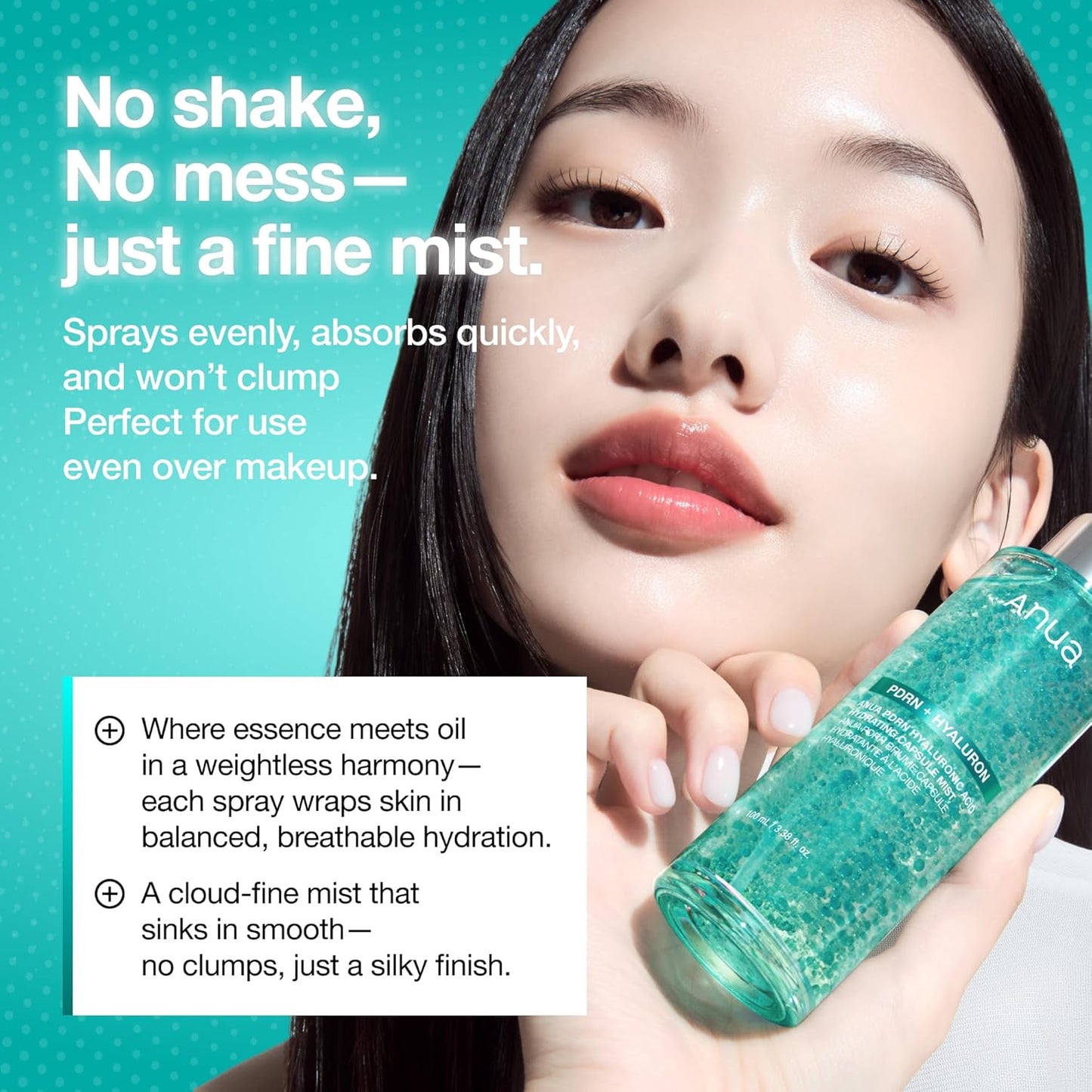 Anua PDRN Collagen Glow Facial Serum Spray, 3.38 fl oz | Hydrating Face Mist, Hyaluronic Acid, dewy glass finish, All Skin Types, Instant Plumping, Firming Care, Korean Skincare My Store