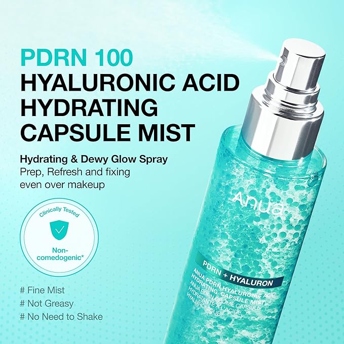 Anua PDRN Collagen Glow Facial Serum Spray, 3.38 fl oz | Hydrating Face Mist, Hyaluronic Acid, dewy glass finish, All Skin Types, Instant Plumping, Firming Care, Korean Skincare My Store