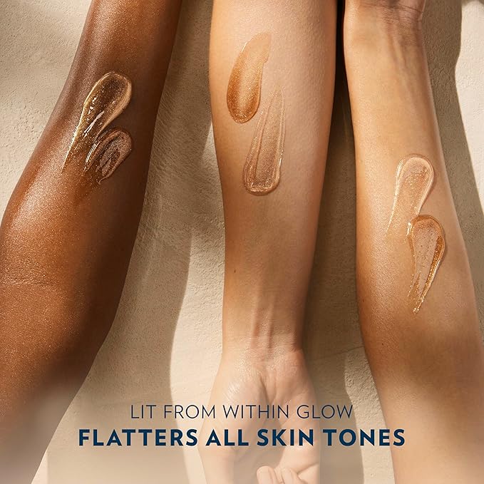 Vaseline Glazed and Glisten Sunlit Glow Body Gel Oil Vanilla Cocoa Shimmering with Ultra-Hydrating Lipids and 100% Pure Cocoa Butter, 6.8 Oz Open Heaven Beauty