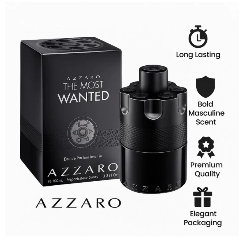 Azzaro The Most Wanted Eau de Parfum Intense for Men 100ml (3.38 oz) – New Sealed Box